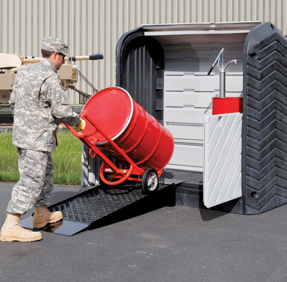 PIG® Roll Top Hardcover Spill Pallet Assembled W/ Drain