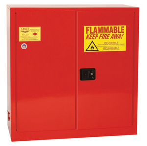 Eagle 40-gal.capacity Flammable storage Cabinet w/ 3 Shelves & 2 Door-Sliding Self Close - Red