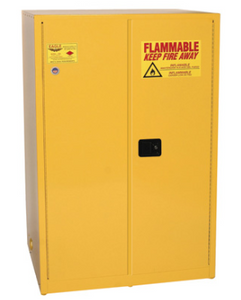 Eagle Flammable Liquid Safety Cabinet, 90 Gal. 2 Shelves, 2 Door, Self Close, Yellow