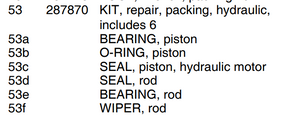 Graco 287870 Hydraulic Motor Seal Kit