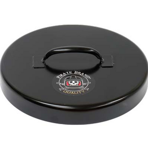 Pirate Brand 103-1070 Lid, 10" Dia, W/handle, Powder Coated Black