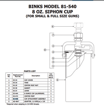 Load image into Gallery viewer, 81-440 8 oz Siphon Cup Attachment Assembly (#8 On Breakdown)