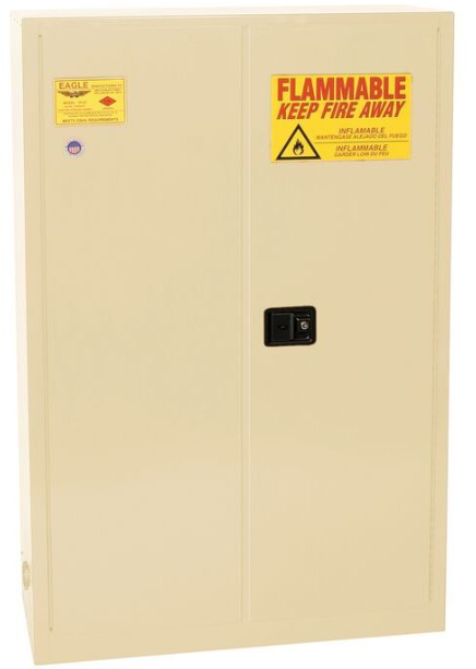 Eagle 60-gal.capacity Flammable storage Cabinet w/ 5 Shelves & 2 Door-Sliding Self Close - Beige