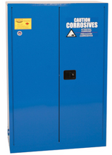 Load image into Gallery viewer, Eagle Acid &amp; Corrosive Metal Safety Cabinet, 45 Gal., 2 Shelves, 2 Door, Sliding Self Close, Blue