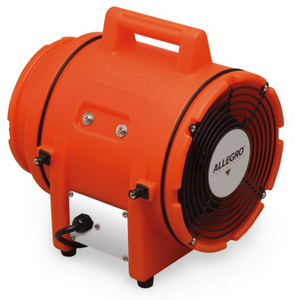 Allegro 8" Axial Explosion-Proof (EX) Plastic Blower with Compact Canister and 15' Statically Conductive Ducting, 31 lbs. (220V AC/50 Hz).