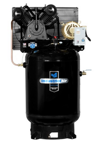 Industrial Air  10 HP Three Phase 230V 120 Gallon Vertical Two Stage with Baldor motor with mag starter