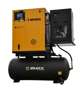 EMAX Swingarm Design Air Compressor Package - 3 Phase Variable Speed 10 HP Rotary Screw Air Compressor