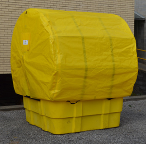 Eagle IBC Containment Unit with Soft Top Cover and Poly Platform, No Drain, Yellow