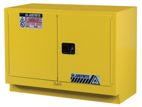 Sure-Grip® EX 31-gal.capacity Under Fume Hood Flammable Cabinet w/ 1 Shelf & 2 MAnual Door - Yellow