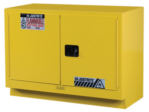 Sure-Grip® EX 31-gal.capacity Under Fume Hood Flammable Cabinet w/ 1 Shelf & 2 MAnual Door - Yellow