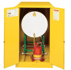 Justrite™ Sure-Grip® EX Horizontal Drum Safety Cabinet with Cradle Track, 2 m/c doors, Yellow