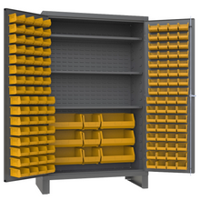 Load image into Gallery viewer, Durham JC-137-3S-95 Cabinet, 14 Gauge, 3 Shelf, 137 Yellow Bins , 48 X 24 X 78