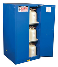 Load image into Gallery viewer, Justrite™ Sure-Grip® EX Hazardous Material Safety Cab., 60 Gal., 2 shelves, 2 s/c doors, Royal Blue