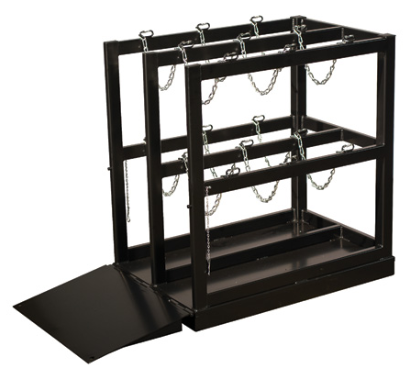 Justrite™ Gas Cylinder Barricade Rack Pallet with Ramp 6 Cylinder Capacity