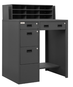Durham SFWS-392955-95 Stand Up Shop Desk, 2 File Drawers, 2 Storage Drawers, Document Storage, Bottom Shelf , 29 X 39 X 55-5/8