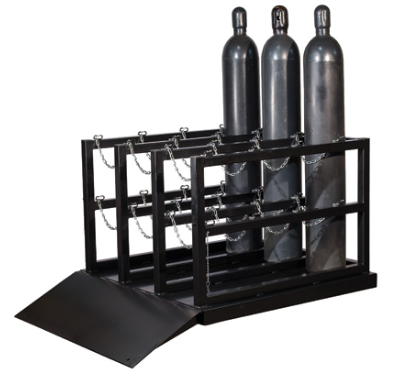 Justrite™ Gas Cylinder Barricade Rack Pallet with Ramp 12 Cylinder Capacity