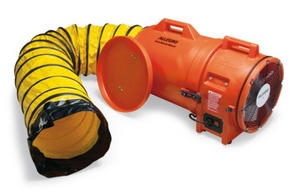 Allegro 12" Axial AC Plastic Blower w/ Canister & 25' Ducting, 49 lbs. (220V AC/50 Hz).