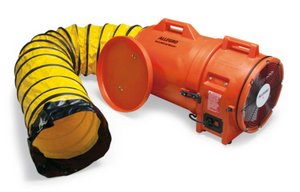 Allegro 12" Axial AC Plastic Blower w/ Canister & 15' Ducting, 43 lbs. (220V AC/50 Hz).