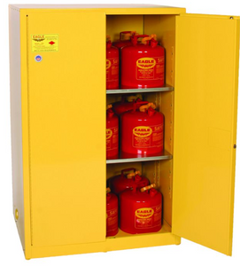 Eagle Flammable Liquid Safety Cabinet, 90 Gal., 2 Shelves, 2 Door, Manual Close, Yellow