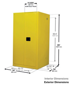 Justrite™ Sure-Grip® EX Pesticides Safety Cabinet, 60 gallons, 2 shelves, 2 self-close doors, Green