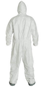 DuPont™ Tyvek® 400 Coveralls (Attached Hood and Boots, Elastic Wrists and Ankles) - Large - 25/Pack