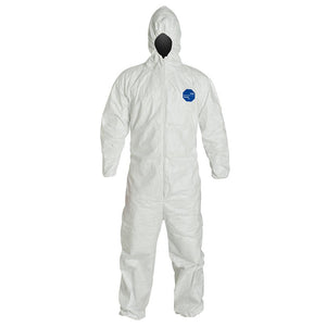 DuPont™ Tyvek® 400 Coveralls (Attached Hood, Elastic Wrists and Ankles) - 4XLarge - 25/Pack