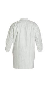 DuPont™ Tyvek® 400 Frock - Collar - Elastic Wrists - Extends to Knee - Front Snap Closure - Serged Seams - White - Medium - 30/PK