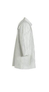 DuPont™ Tyvek® 400 Lab Coat - Collar - Open Wrists -Extends Below Hip - Front Snap Closure -2 Pockets -Serged Seams -White - 3X - 30/PK