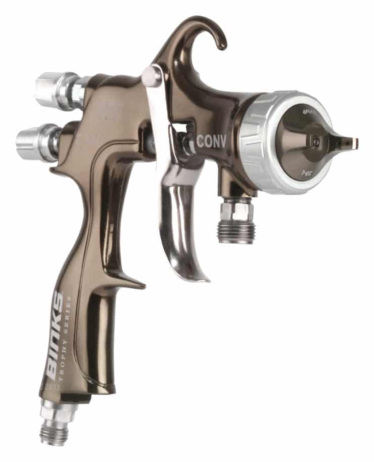 Binks 2465-18CN-12SO Trophy Pressure Fed Conventional Spray Gun 1.8 mm Fluid Nozzle x 12 Air Cap