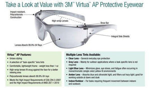 3M™ Virtua™ AP Protective Eyewear - Gray Frame - Gray Lens - Hardcoat - 20/CS