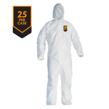 Load image into Gallery viewer, Kimberly Clark Kleenguard A45  Liquid &amp; Particle Protection Surface Prep &amp; Paint Apparel Coveralls - Zipper Front, Elastic Wrists, Ankles &amp; Hood - White - 3XL - 25 Each Case