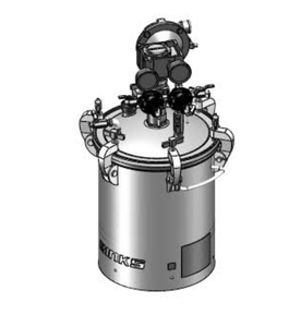 Binks 183G 5 Gallons ASME Galvanized Carbon Steel Pressure Tank - Single Regulated w/ Extra Sensitive Regulator & 15:1 Gear Reduced Agitator