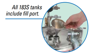 Binks 183S 2 Gallons ASME Stainless Steel Pressure Tank - Single Regulated w/ Extra Sensitive Regulator & 15:1 Gear Reduced Agitator