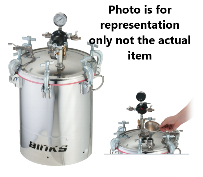 Binks Model R1500 Reciprocator Binks 183G 10 Gallons ASME Galvanized Carbon Steel Pressure Tank ...