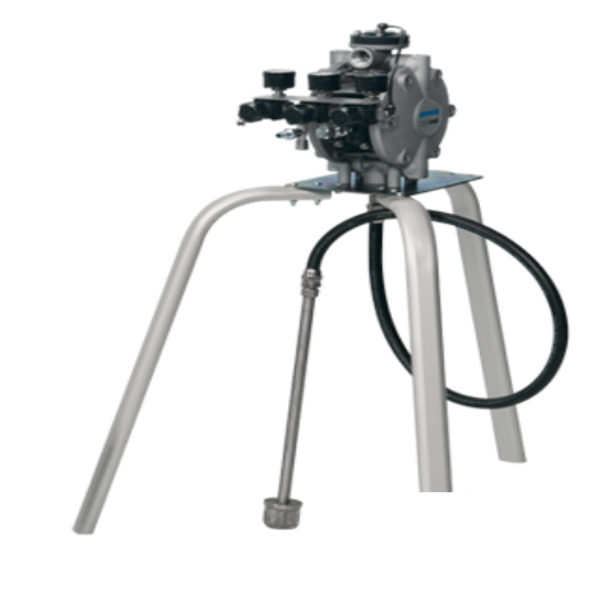 BINKS DX200 1:1 Aluminium Body Diaphragm Pump w/ 1 Pump Control / 1 Gun Air Control & Large Fluid Filter (DXA-F6ME100-200) - Tripod Wall Mounting