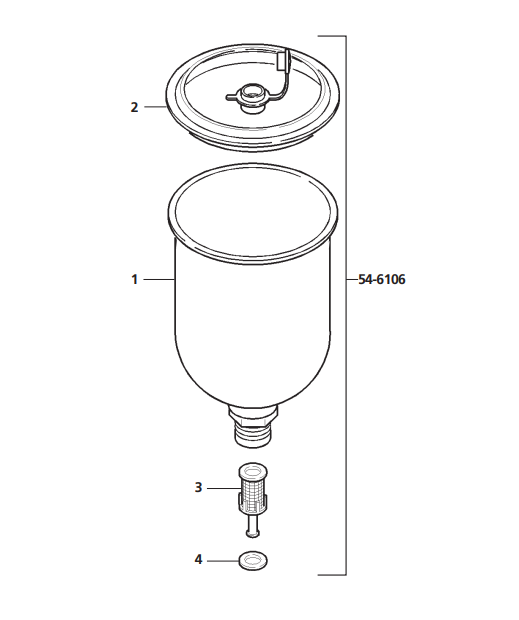 Binks 54-6106 Aluminium 900cc Gravity Feed Cup