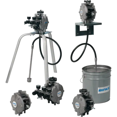 BINKS DX200 1:1 Stainless Steel Body Diaphragm Pump w/ 2 Pump Air Controls 2 Gun Air Controls Fluid Regulator Suction Hose & Fluid Filter - Wall Mounting