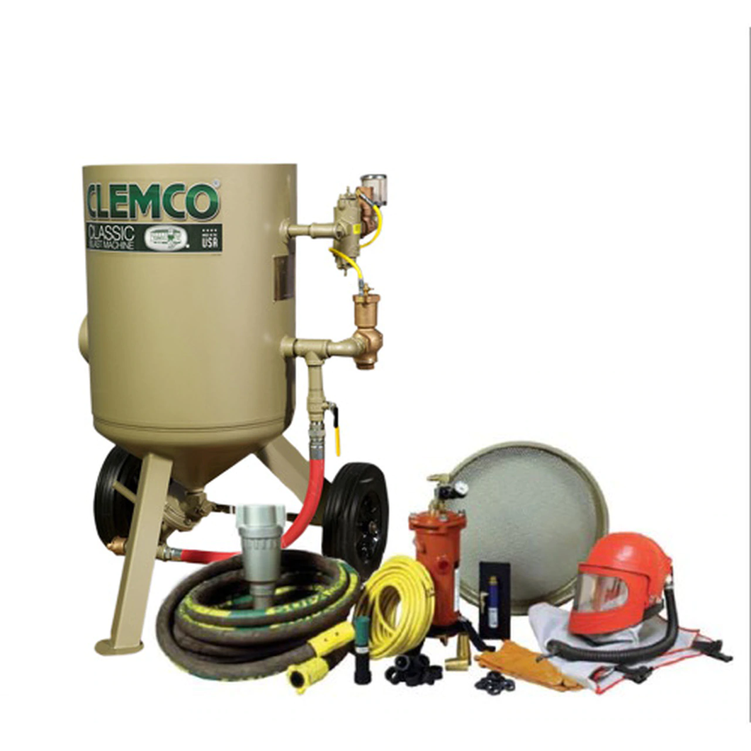 Clemco 00916 6-Cubic Foot Blast Machine Packages with 1-1/4” piping & Flat Sand Valve - Apollo HP SaFety Gear
