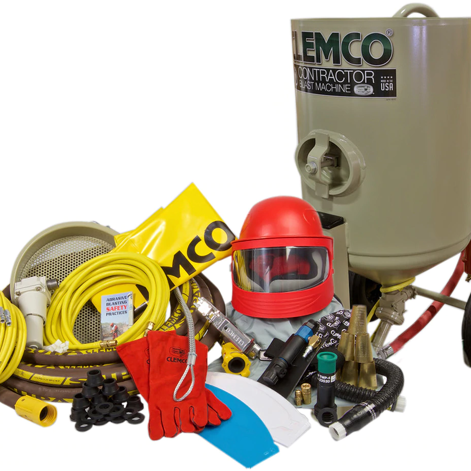 Clemco 6 cu ft High Pressure (HP) Contractor Blast Pot Package - Contractor System 2006 CA with Apollo 600 HP Respirator - SaFety Gear