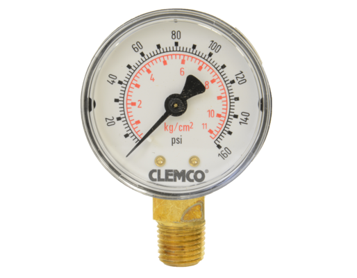 Clemco 00024 Pressure Gauge  (0-160 btm mnt)