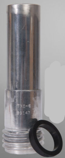 Clemco TXD Tungsten Carbide Lined Long Venturi Style Contractor Thread 1 ¼” inch Entry Metal Jacketed Sandblast Nozzle