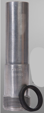 Clemco CXD Tungsten Carbide Lined Long Venturi Style 1 ¼” Thread 1 ¼” inch Entry Metal Jacketed Sandblast Nozzle