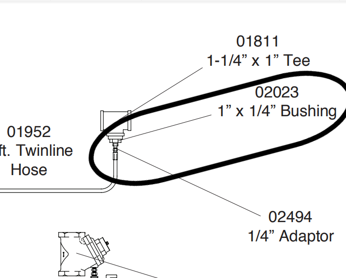 Clemco 02023 1” x 1/4” Pipe Bushing