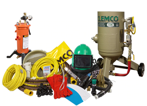 Clemco 00908 0.5 Cubic Foot  Blast Machine Packages with 1/2” piping 10” diameter Manual Sand Valve Sandblast Pots - Apollo HP SaFety Gear