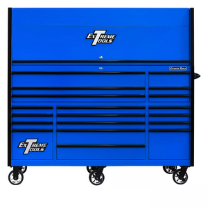 Extreme Tools® RX Series 72"W x 30"D Professional Hutch & 19 Drawer Roller Cabinet w/ 250lbs Slides Combo