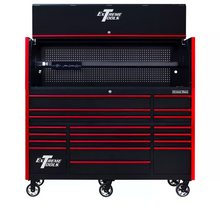 Load image into Gallery viewer, Extreme Tools® RX Series 72&quot;W x 30&quot;D Professional Hutch &amp; 19 Drawer Roller Cabinet w/ 250lbs Slides Combo