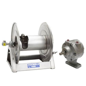 Cox Hose Reels - 1125-SS "Stainless Steel" Series (SP Finish) : Air- #4 Vane Aluinum Body Air Motor / 1/2"X200'