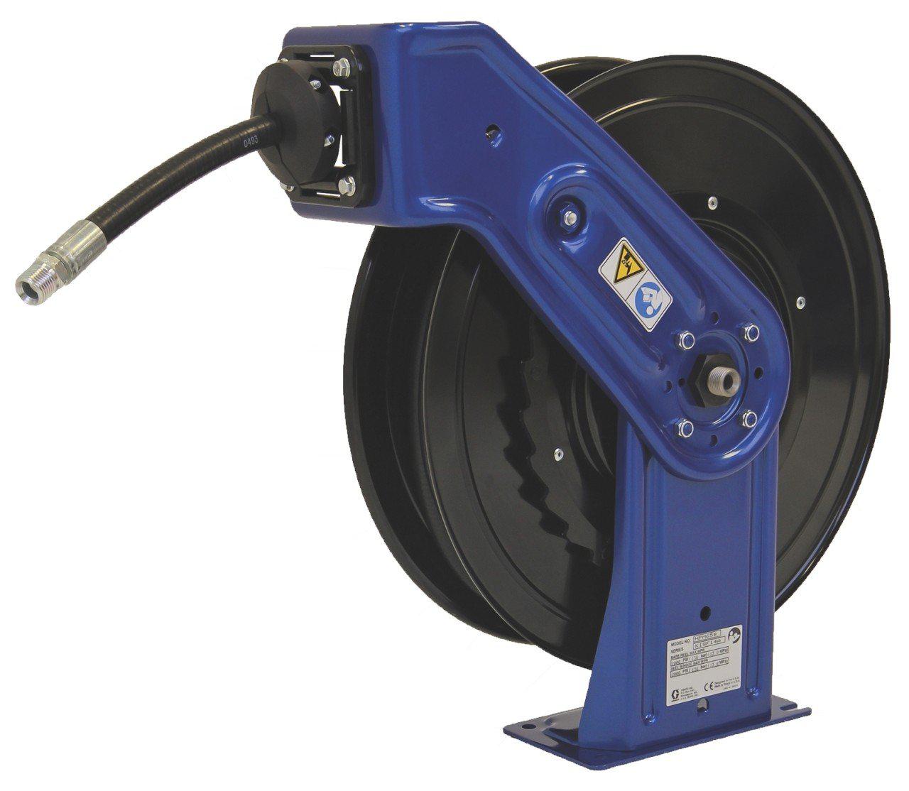 Graco SD20 Series Hose Reel w/ 3/8 in. X 50 ft. Hose - Grease - Truck/Bench  Mount Metallic Blue