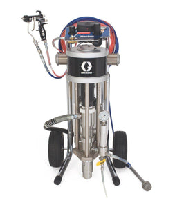 Graco Merkur Bellows 2400 PSI @ 2.4 GPM 24:1 U-Cup w/ Drain Valves, Fluid Filter & DataTrak - Cart Mount Piston Pump w/ Air-Assisted Airless (AA) Package