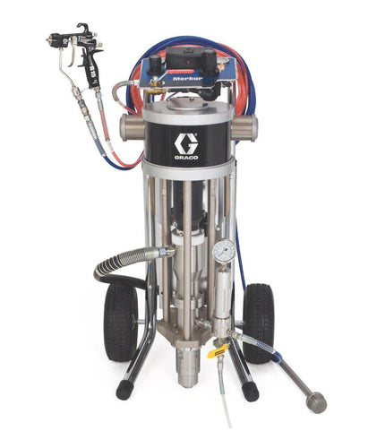 Graco Merkur Bellows 2300 PSI @ 1.6 GPM 23:1 U-Cup Cart Mount Piston Pump w/ Air-Assisted Airless (AA) Package